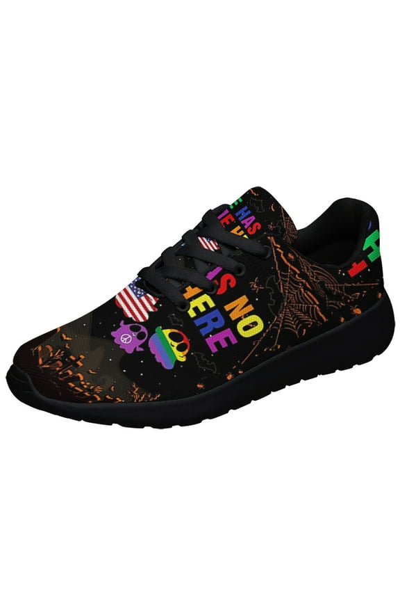 Hate Has No Home Here Halloween Shoes Sneakers for Women Men Black Size 4