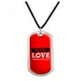 thumbnail image 1 of Hate Is Easy Love Takes Courage Military Dog Tag Pendant Necklace with Cord, 1 of 4