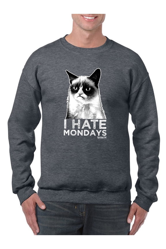Hate Mondays Grumpy Cat Sweatshirt Men -T-Line Designs, Male Small