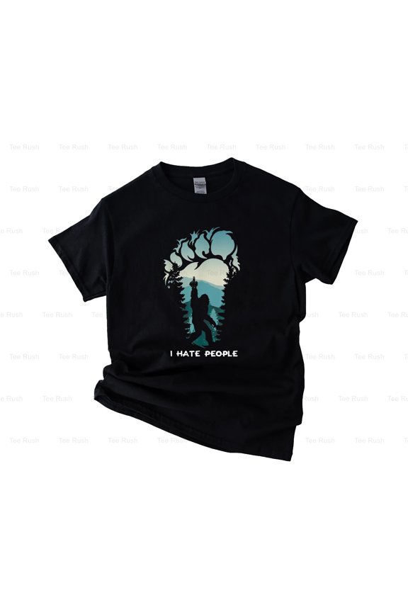 Hate People Funny Bigfoot Footprint Creature Sasquatch Cryptid Humor,T-Shirt, SW, Hoodie Unisex, up to 5XL