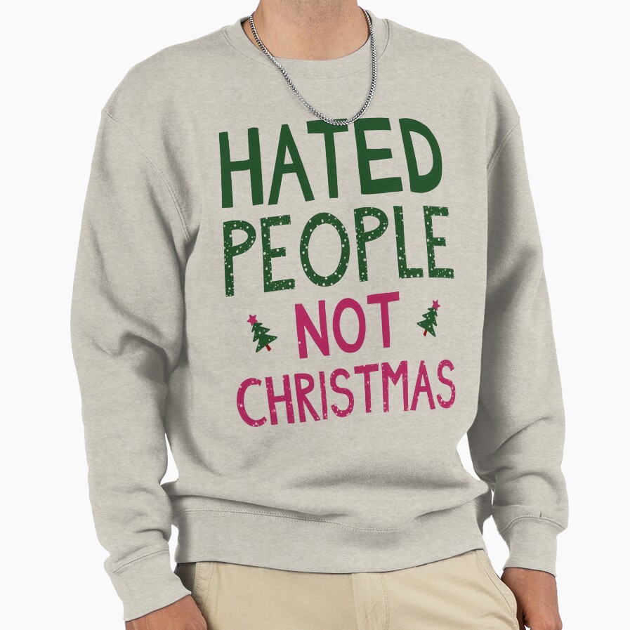 Hate People Not Christmas Gingerbread Graphic Unisex Sweatshirt Funny ...