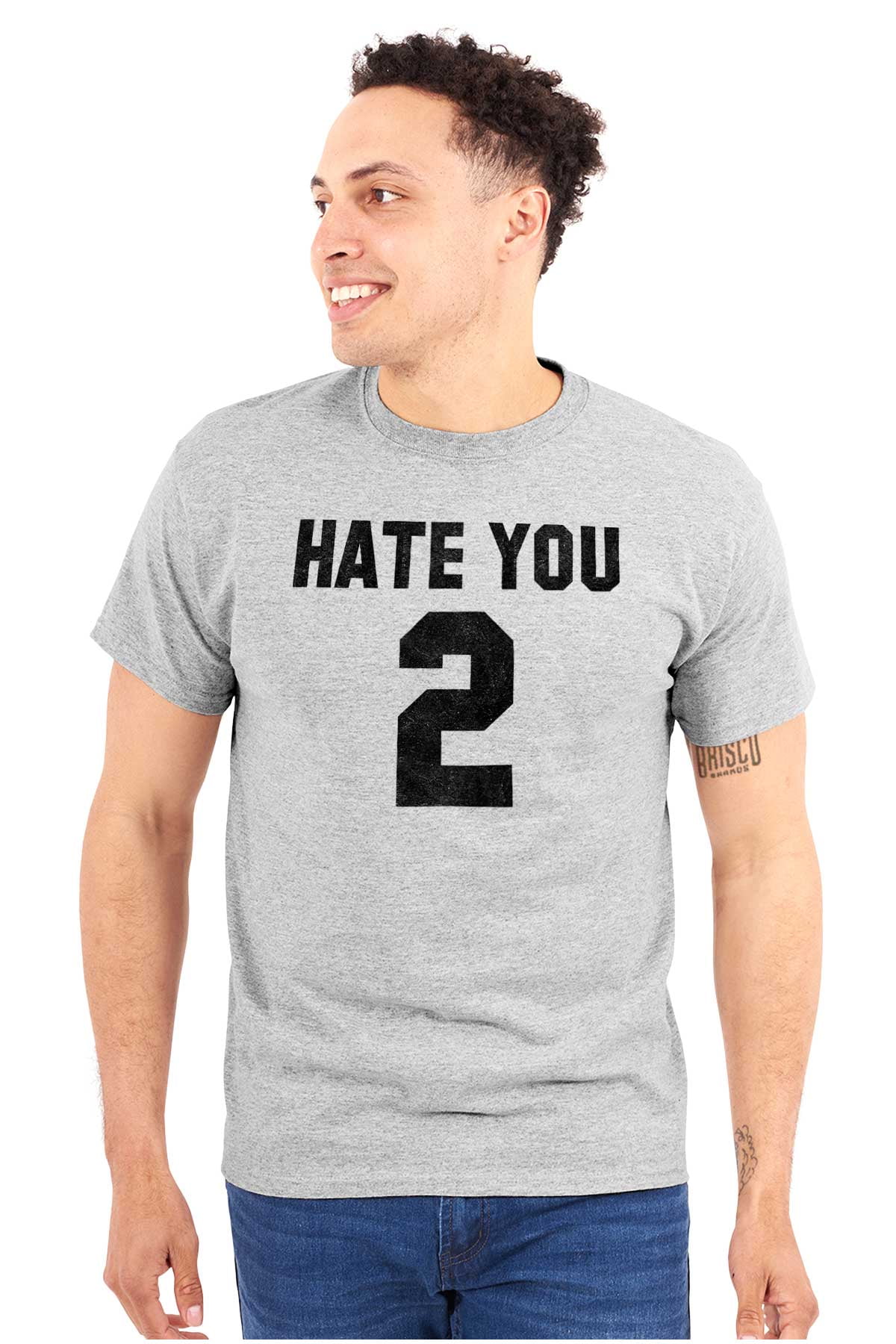 Hate You 2 Too Ironic Sports Jersey Men's Graphic T Shirt Tees Brisco