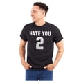 thumbnail image 1 of Hate You 2 Too Ironic Sports Jersey Plus Size Crewneck Graphic Tee Shirt Brisco Brands 2X, 1 of 5