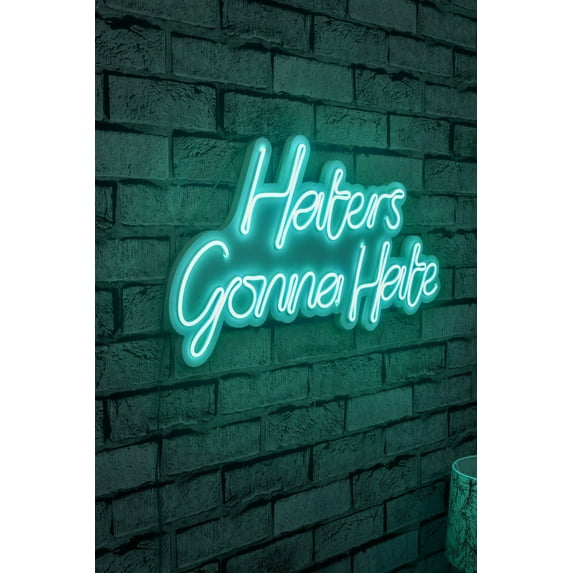 Haters Gonna Hate Neon Wall Sign Handmade Customized Led Light Decor - Blue