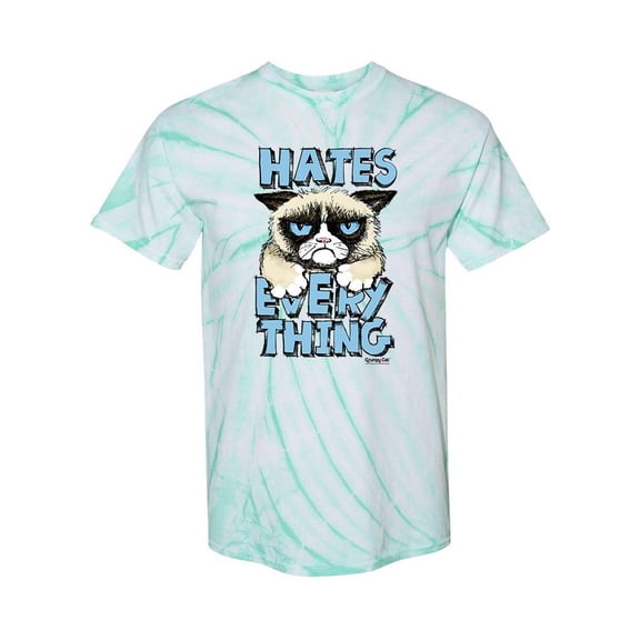 Hates Everything, Grumpy Cat Tie-Dye Cyclone Men -, Male Large