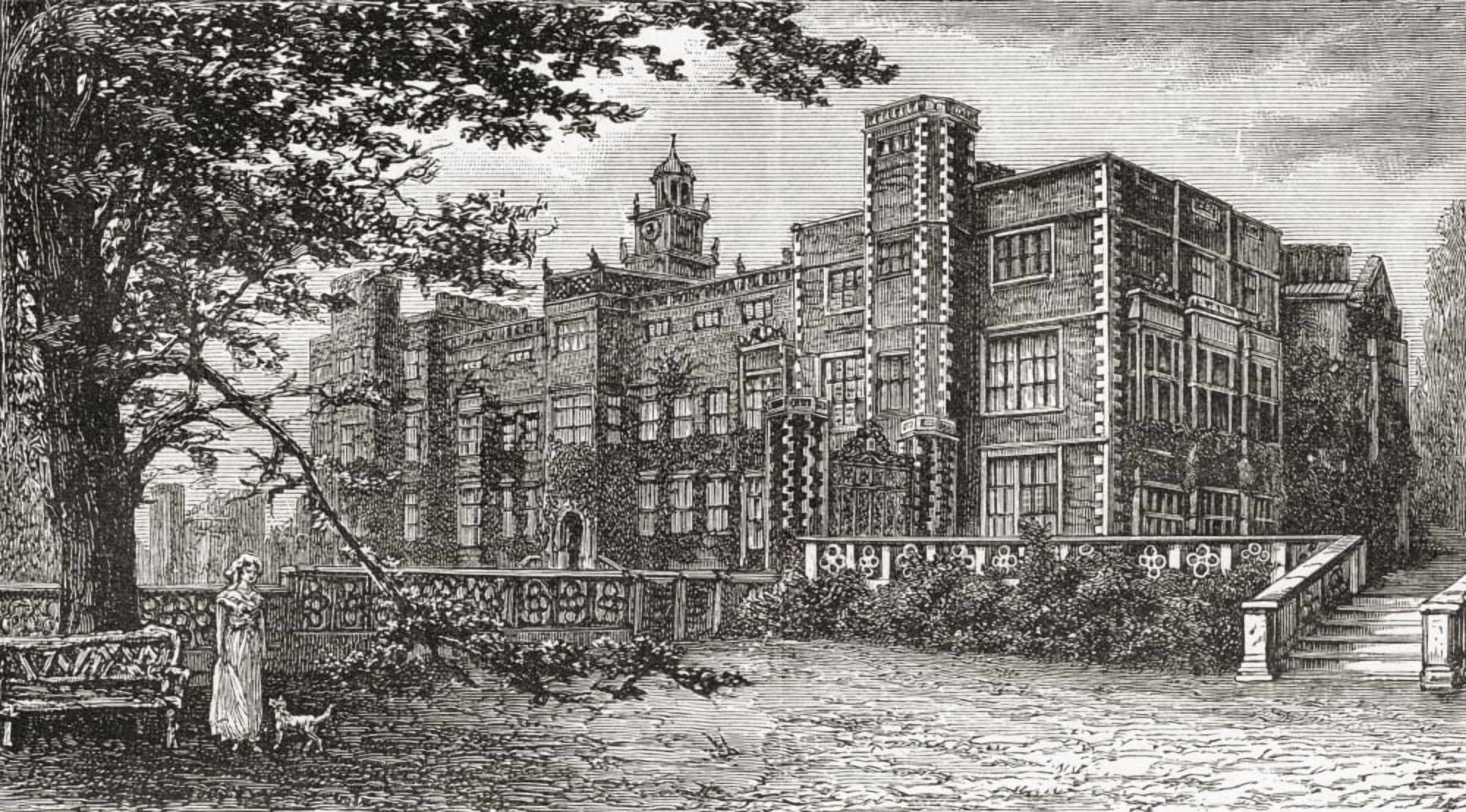 Hatfield House Hatfield Hertfordshire England In The Late 19Th Century From Our Own Country Published 1898 Canvas Art - Ken Welsh Design Pics (38 x 20)