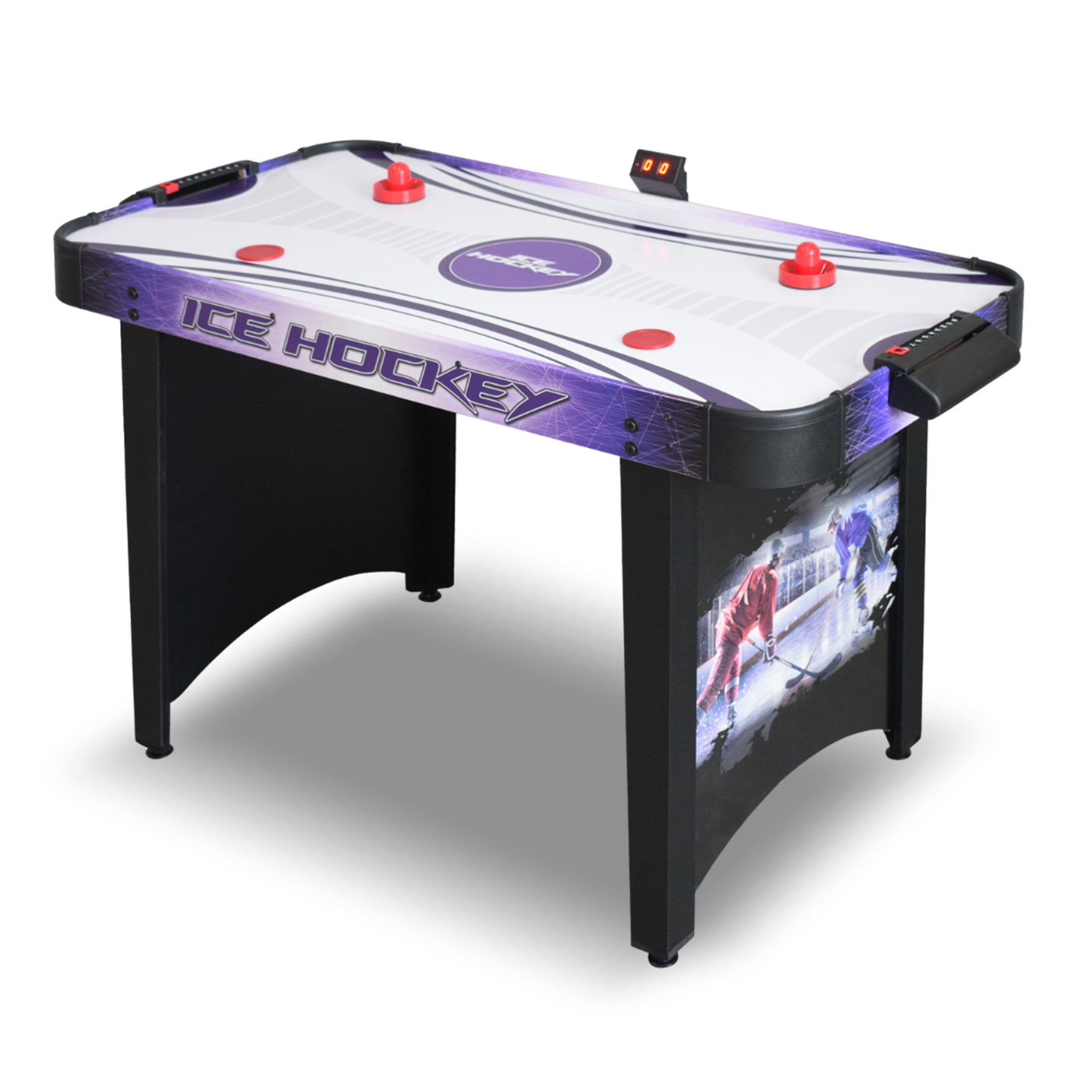 Hathaway 4-Ft Black and Purple Air Hockey Table with LED Scoring