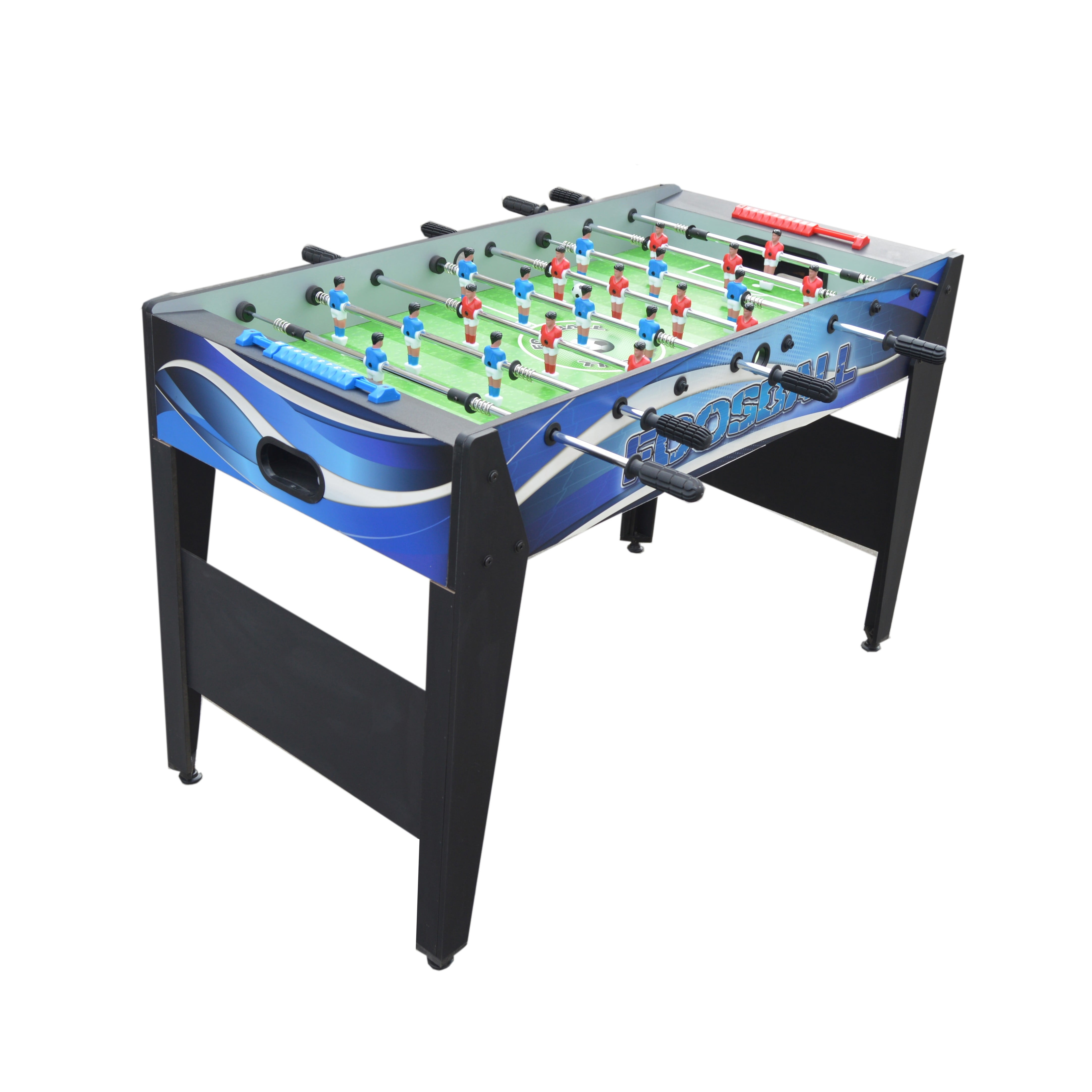 Allure 48-Inch Black and Blue Foosball Table with Engineered Wood
