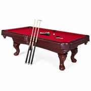 Hathaway Augusta 8-ft Pool Table for Game Rooms   Mahogany Finish, Red Felt