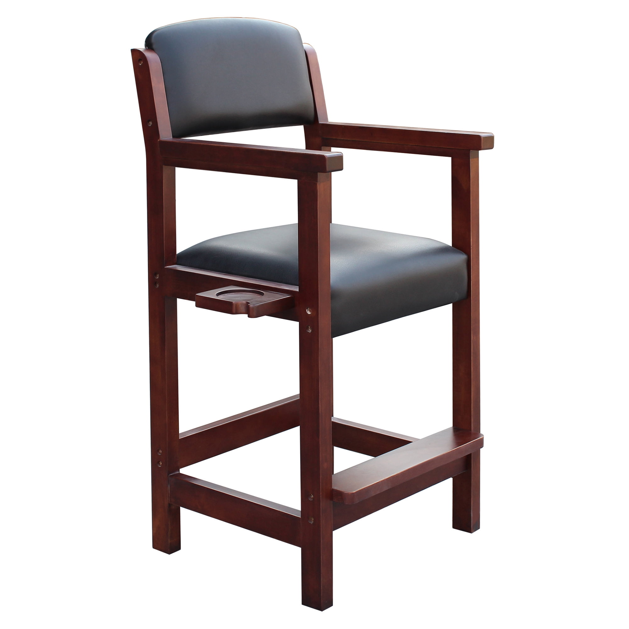 Cambridge Spectator 44'' Antique Walnut Chair with Leatherette Cushion