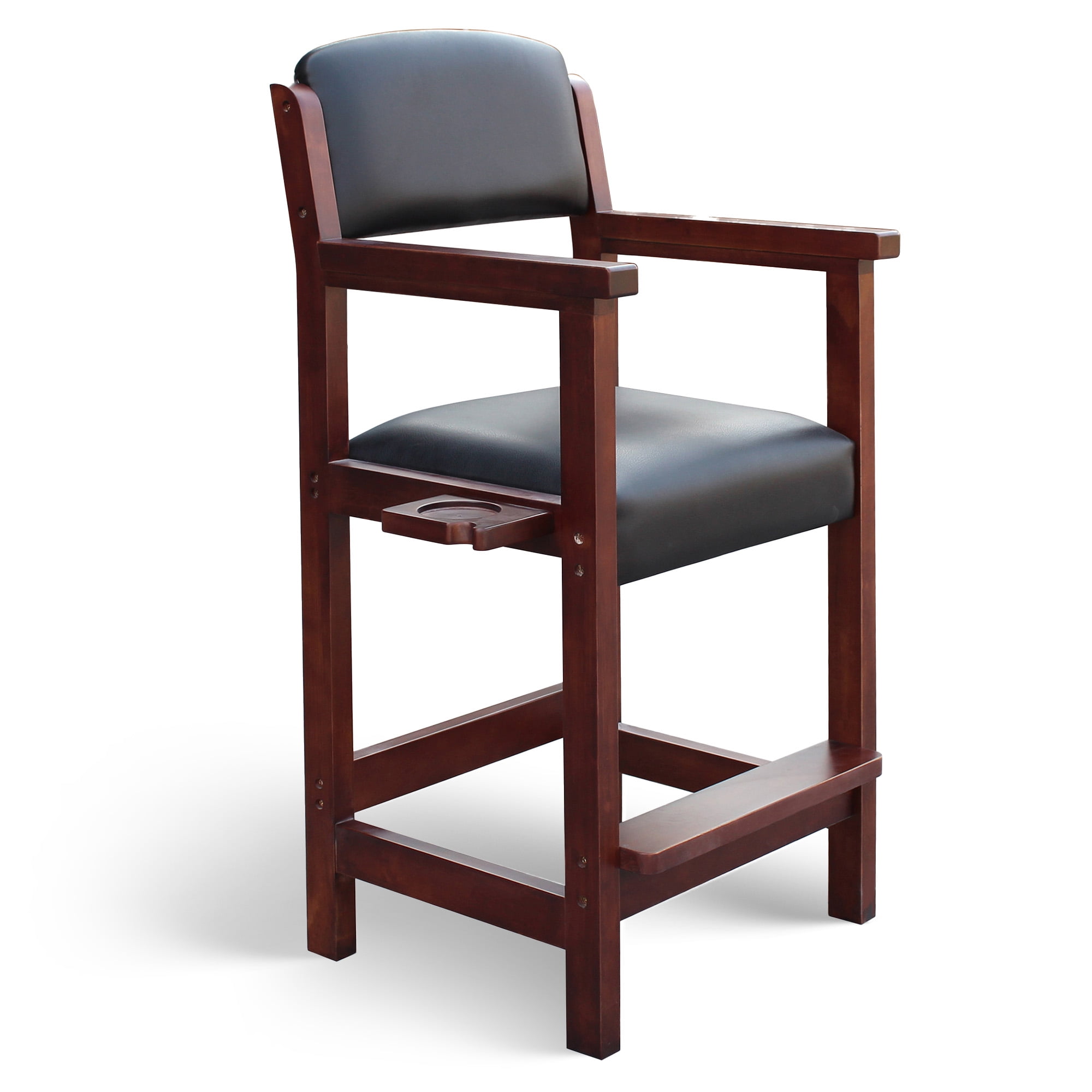 Cambridge Spectator 44'' Antique Walnut Chair with Leatherette Cushion