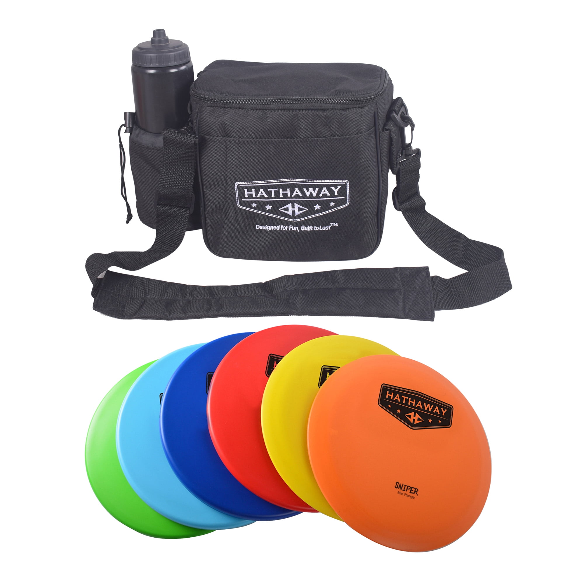 Hathaway Disc Golf Starter Set with 6 Discs  Three Drivers, Two Mid-Range and One Approach/Putter with Included Case 165  172-gram, 8.25-in