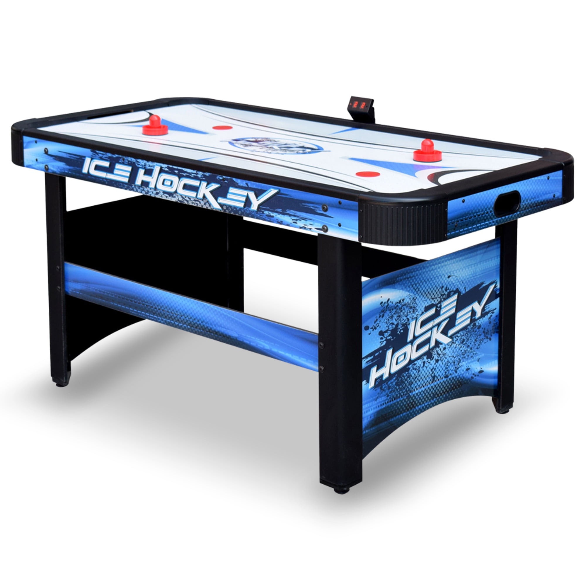 Face-Off 5 ft Blue Air Hockey Table with Electronic Scoring
