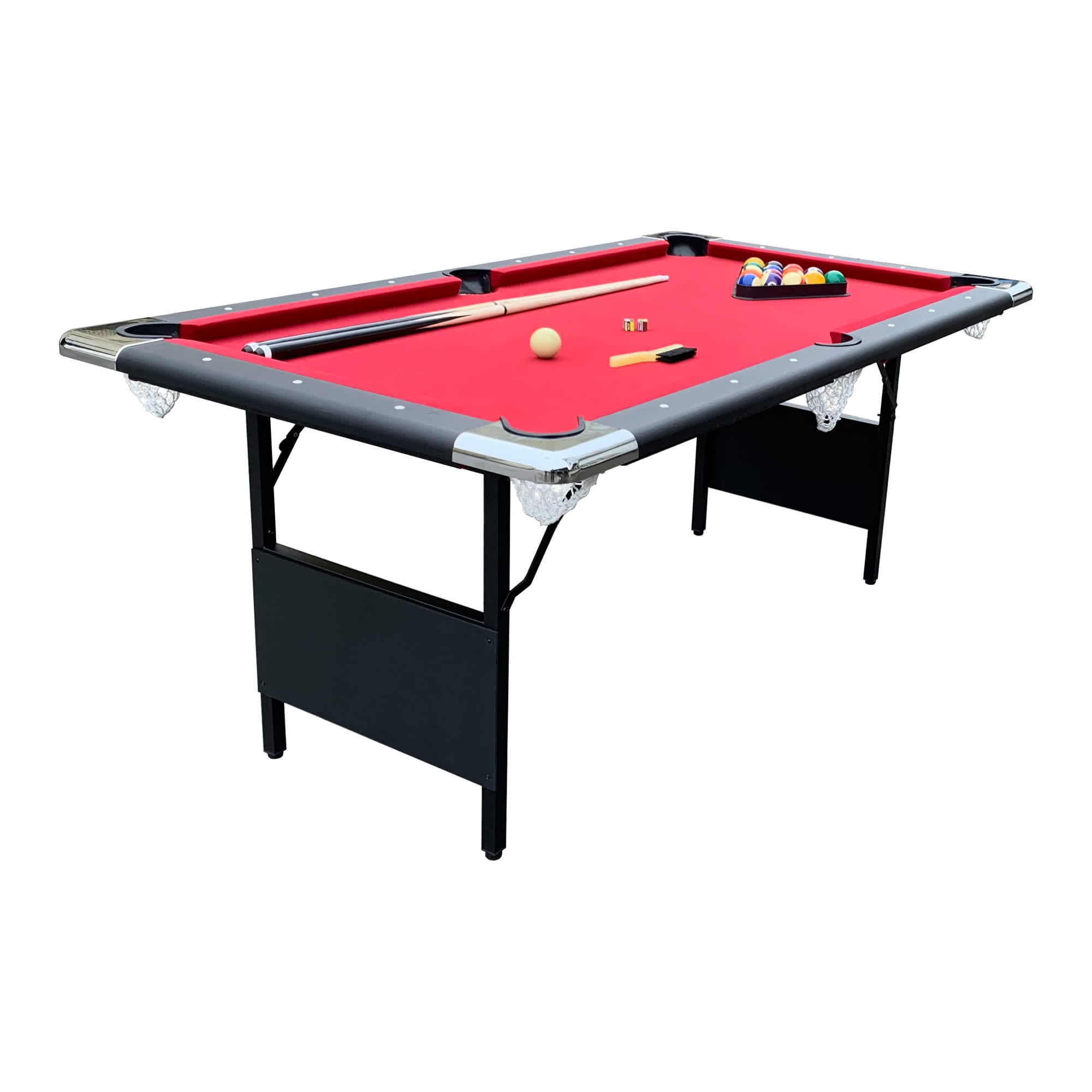 Soozier 55'' Portable Folding Billiards Table Game Pool Table For Kids  Adults With Cues, Ball, Rack, Brush, Chalk : Target