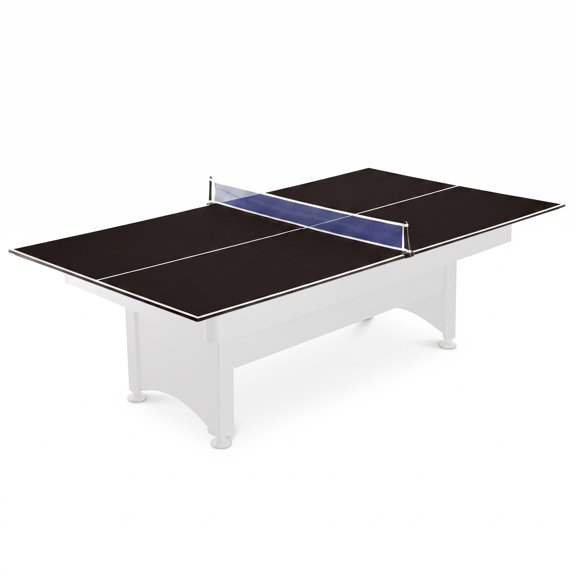 Hathaway Hathaway 9 ft Quick Set 12mm Table Tennis Conversion Top - Regulation Sized, Foldable Two-Piece Design, Durable Engineered Surface - Includes Net and Posts, Black