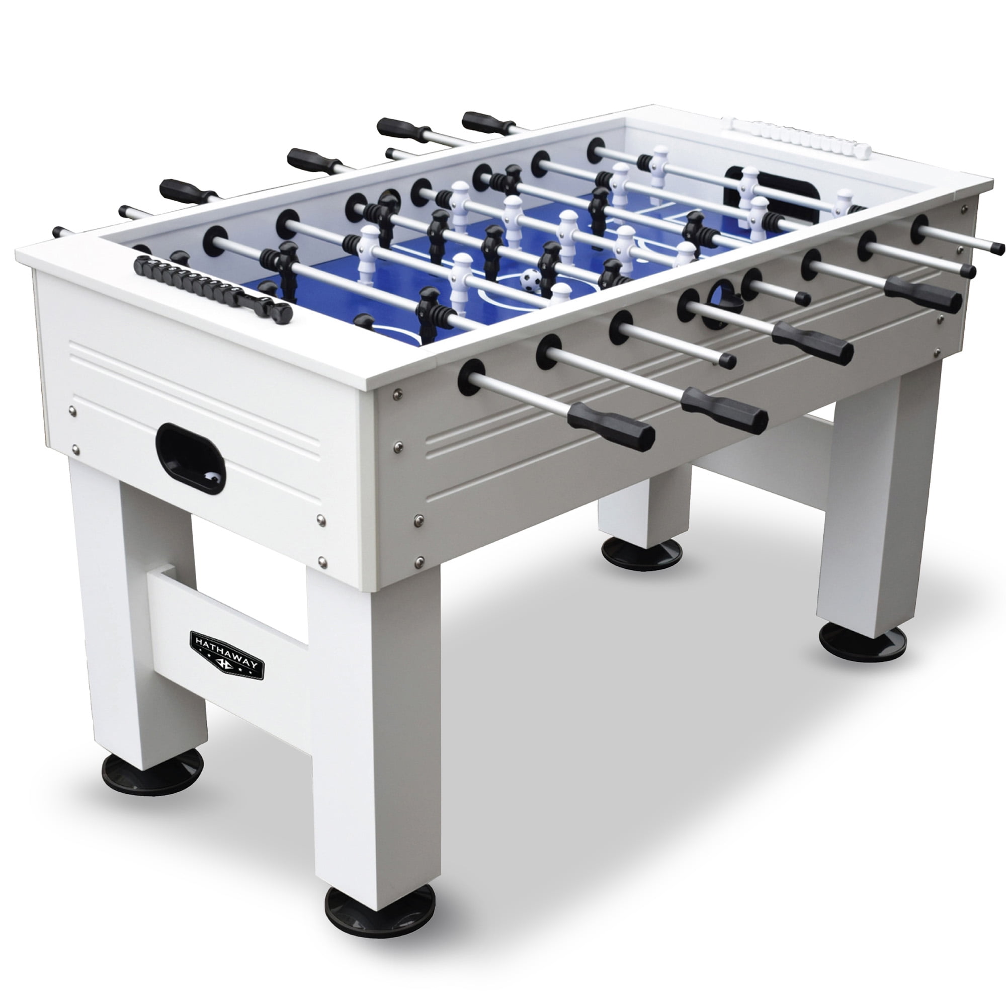 Highlander 55'' White Outdoor Foosball Table with Aluminum Rods