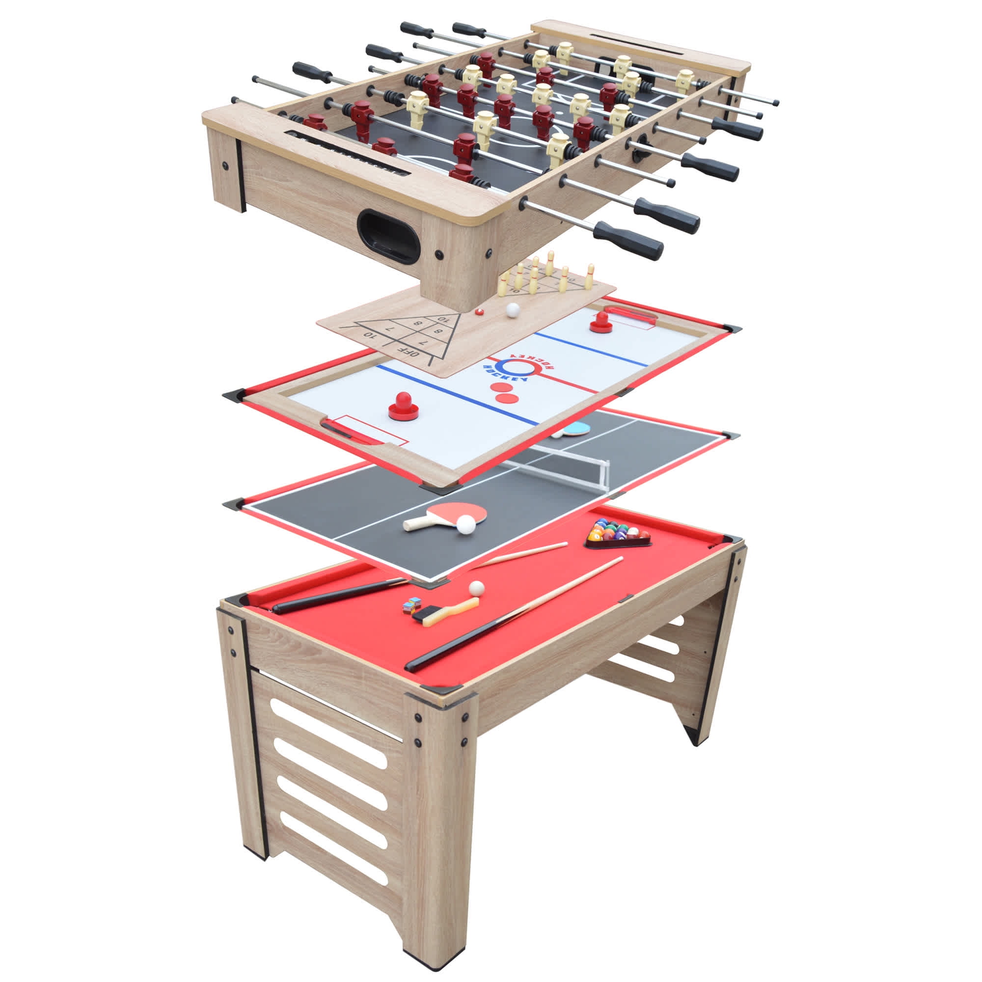 KICK Decagon 55 10-in-1 Multi-Game Table (Black)