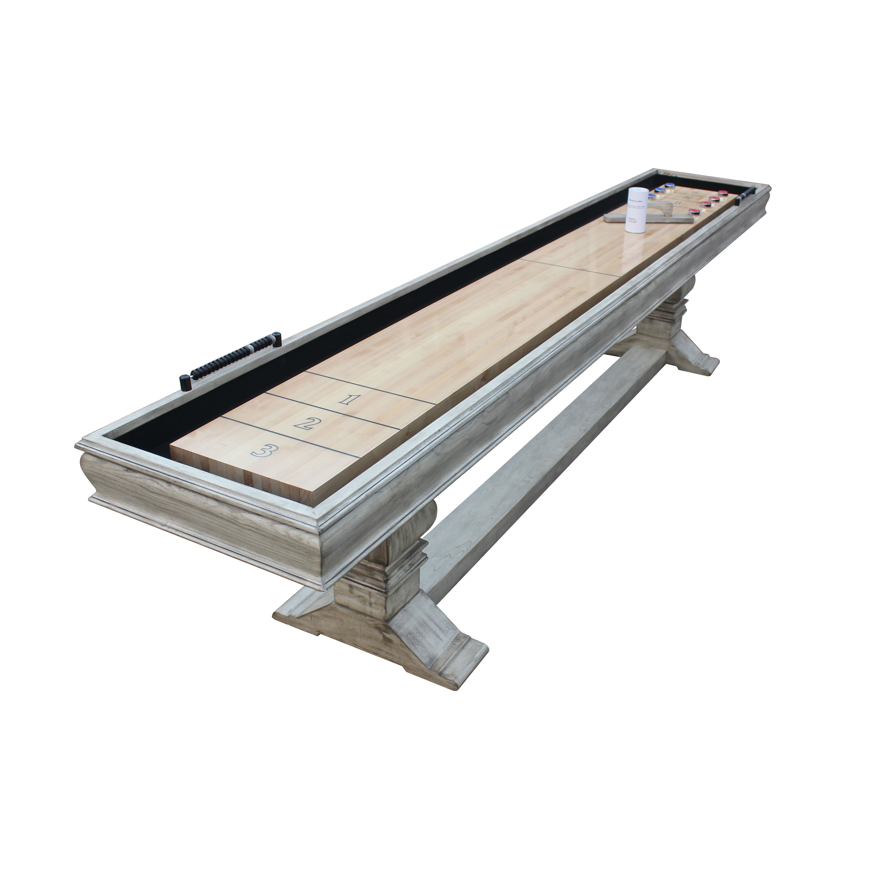 Montecito 12' Driftwood Hardwood Shuffleboard Table
