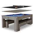 thumbnail image 1 of Hathaway Newport 7-ft Pool Table Combo Set with Benches - Rustic Gray Finish, 1 of 7