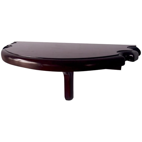 Hathaway Premium Half Moon Wall Shelf - Mahogany Finish