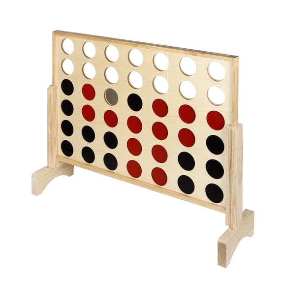 Hathaway Quattro 4 in a Row Board Game with Solid Pinewood Frame