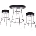 thumbnail image 1 of Hathaway  Remington 3 Piece Pub Table with Stools Set - Chrome and Black, 1 of 5