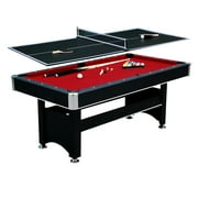 Hathaway Spartan 6-ft Pool & Table Tennis Multigame Table, All Accessories Included   Black with Red Felt