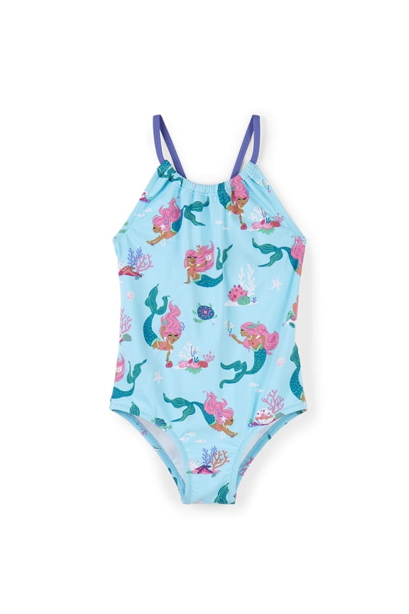 Girls' One Piece Swimsuit, Mermaid Tales, 4 Years