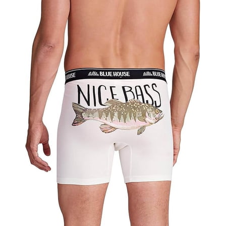 Little Blue House Men's Funny Boxer Briefs, Nice Bass, X-Large