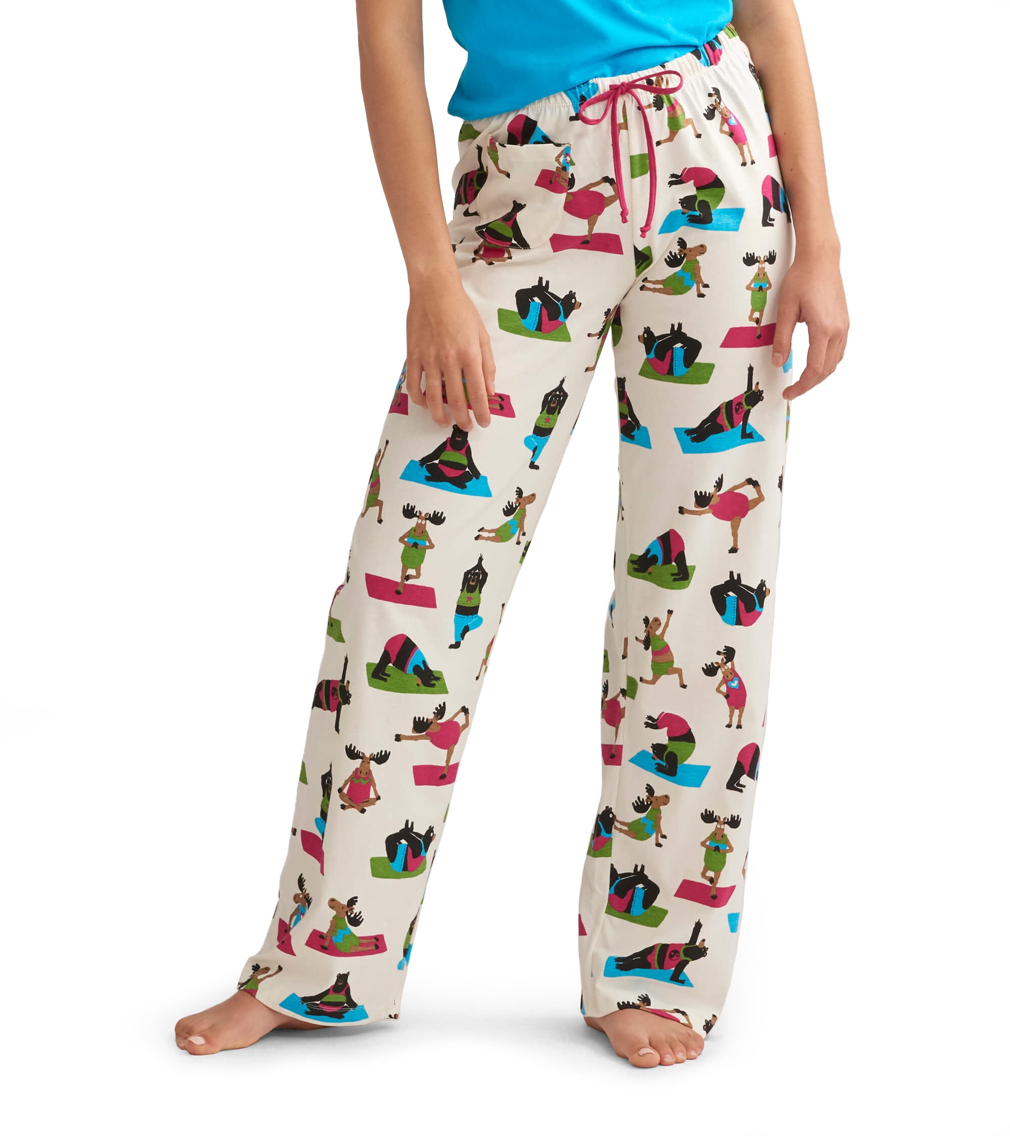 Hatley Pigiama Donna In Cotone Morbido Con Stampe - Set Manica Lunga, Fantasia Alce Rosso, 100% Cotone