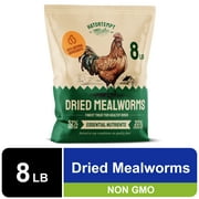 Hatortempt Mealworms Dry Chicken Feed, 8lb Bag, 1 Pack