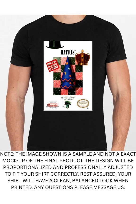 Hatris (Bordered For Nes Classic Use) Nes Graphic T Shirt Men or Women NEW