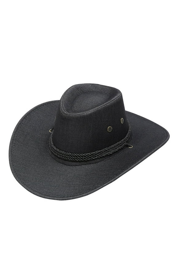 Hats Adult Solid Casual Summer Western Fashion Cowboy Sun Wide Brim Travel Sun Cap Hat