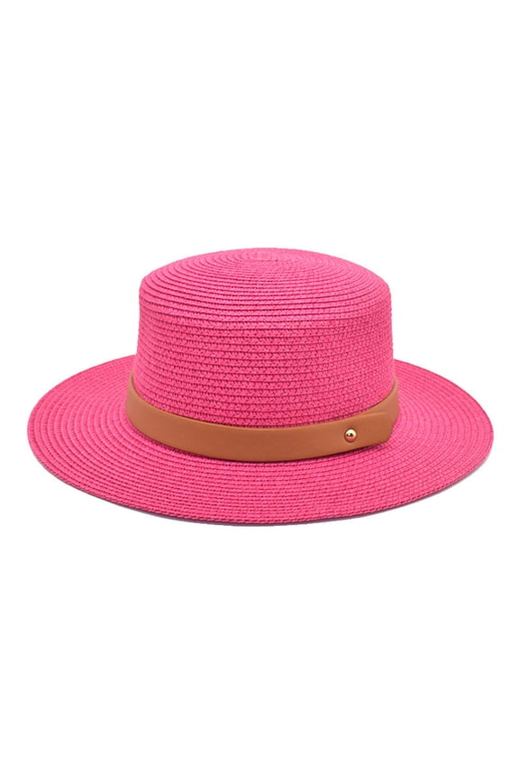 Hats Adults Unisex Retro Western Cowboy Riding Leather Belt Wide Cap Straw Hat