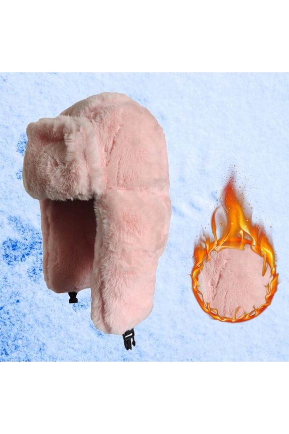 Hats Autumn Winter Women's Versatile Solid Warm Ear Hat Thickened Northeast Cold Proof Hat Lei Feng Hat Rabbit Ears Hat Warm Hat Heated Winter Hats for Men Blusher Hat Flannel Trapper Hat Ear Cap