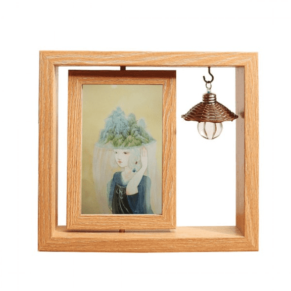 Hats Beauty Chinese Antique Illustrator Wooden Rotating Picture Photo Frame 4x6