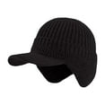 thumbnail image 1 of Hats Bomber Hat Sherum Cozy Head Beanie Winter Hat With Brim And Ear Beanie Knitted Hat With Fleece Warm Ear, 1 of 7