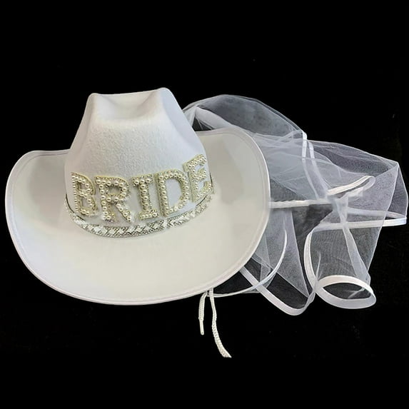 Celivon Hats Bride Western Cowboy Hat Girls Or Women Party Wedding Bride Cowgirl Hat And Birthday