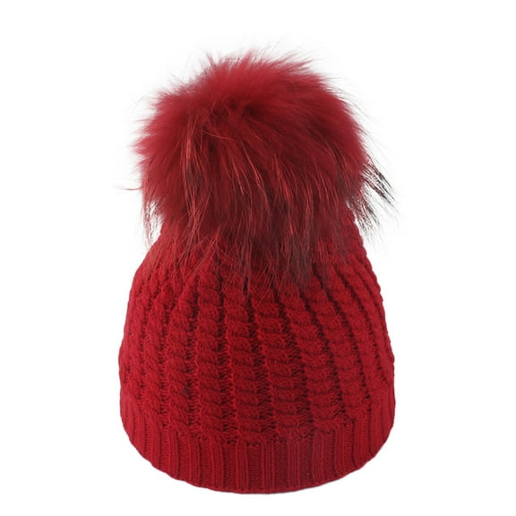 Hats Christmas Children Solid Plush Ball Twist Knitted Winter Hats For Women