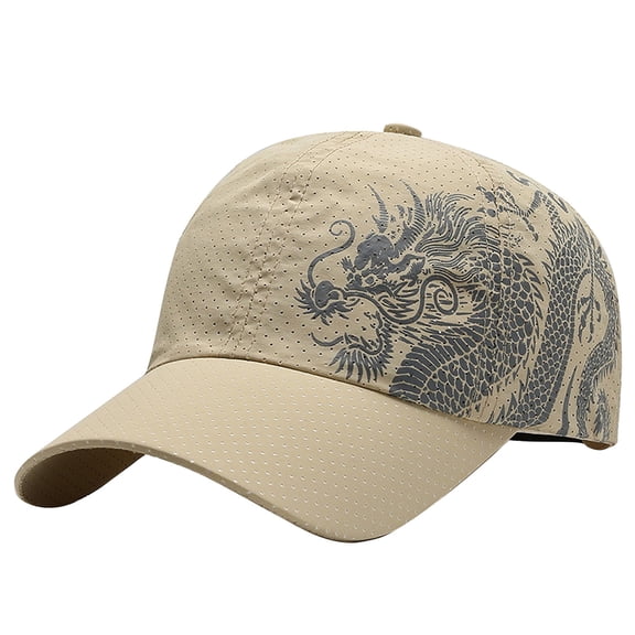 Hats Christmas Sunshade Cap Quick Drying Dragon Print Baseball For Outdoor Winter Hats For Women