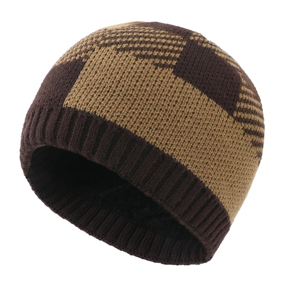 Hats Christmas Winter Fleece Warm Plaid Knitted Beanie For Men & Women Ear Thickened Outdoor Winter Hats For Women