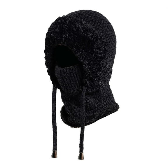 Hats Christmas Winter Knitted Warm Cycling Ski Women Windproof Hood Heavyweight Thermal Fleece Winter Hats For Women