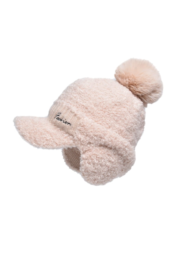 Hats Christmas Women Letter Knitting Wool Cap Winter Warm Ear Protection Baseball Cap Plush Thickened Wool Ball Cap Winter Hats For Women