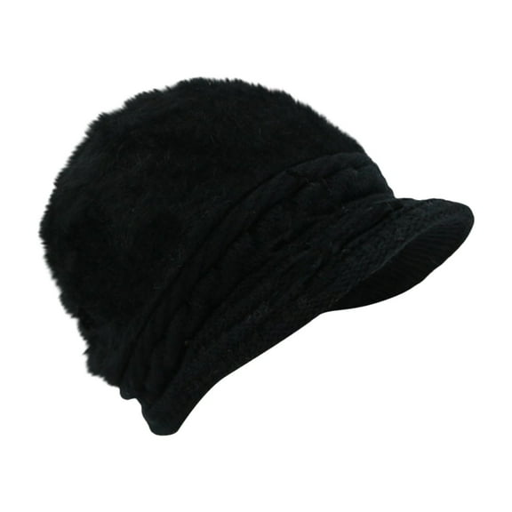 Hats Christmas Womens Winter Beanie Faux Warm Knitted Wool Cap With Visor Winter Hats For Women