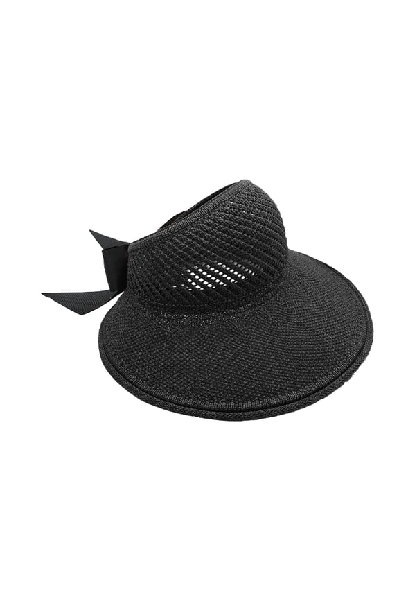 Hats Foldable Wide Brim Straw Sun Visors For Women Bow Beach Summer Hat
