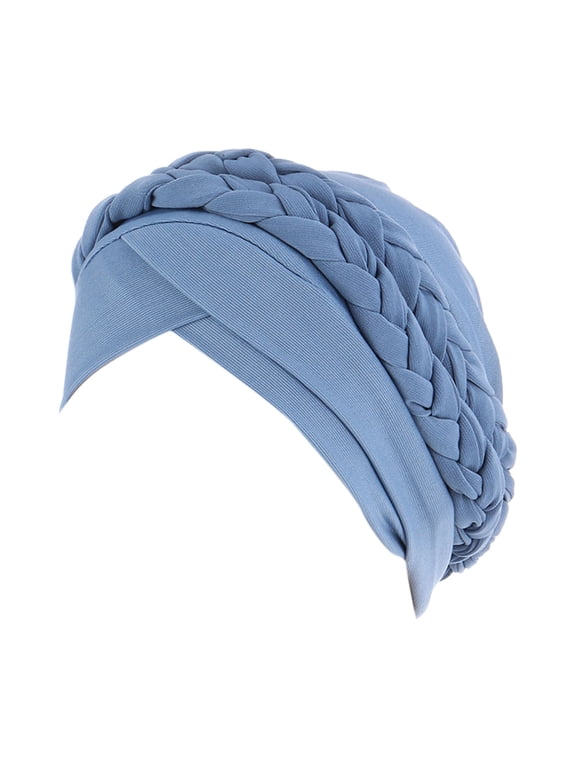 Hats For Women Baseball Cap Blue Classic Chemo Cancer Head Ethnic Bohemian Pre-Tied Twisted Braid Hair Cover Wrap Turban Headwear Womens Hats