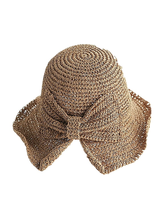 Hats For Women Brown Sun Hats For Women Fashion Summer Wide Brim Foldable Hats