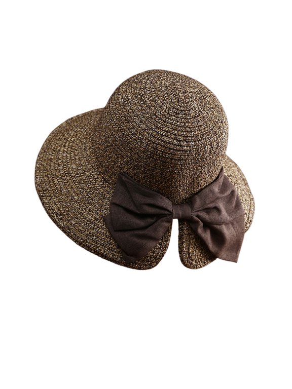 Hats For Women Brown Sun Hats For Women Fashion Summer Wide Brim Foldable Hats