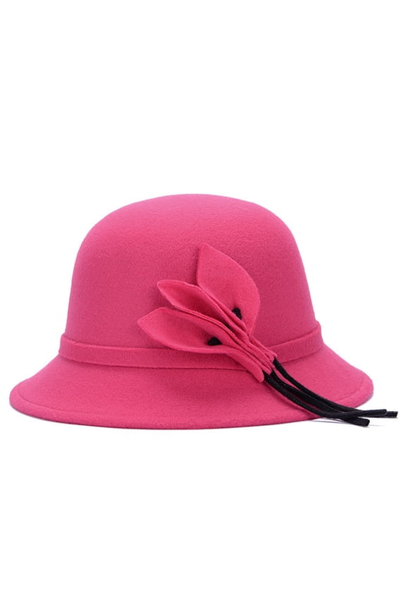 Hats For Women Fashion Hat Catching British Style Vintage Hat For Autumn Rose Red