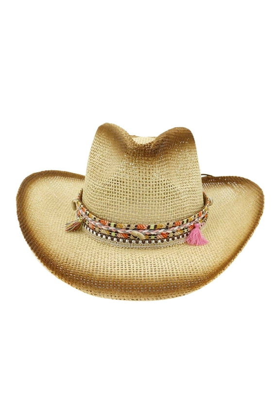 Hats For Womens Straw Cowboy HAT Outback Western Jacaru Mens Womens Cowboy Old West Hat